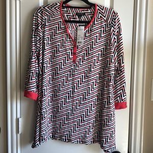 NOTATIONS LONG SLEEVE TOP